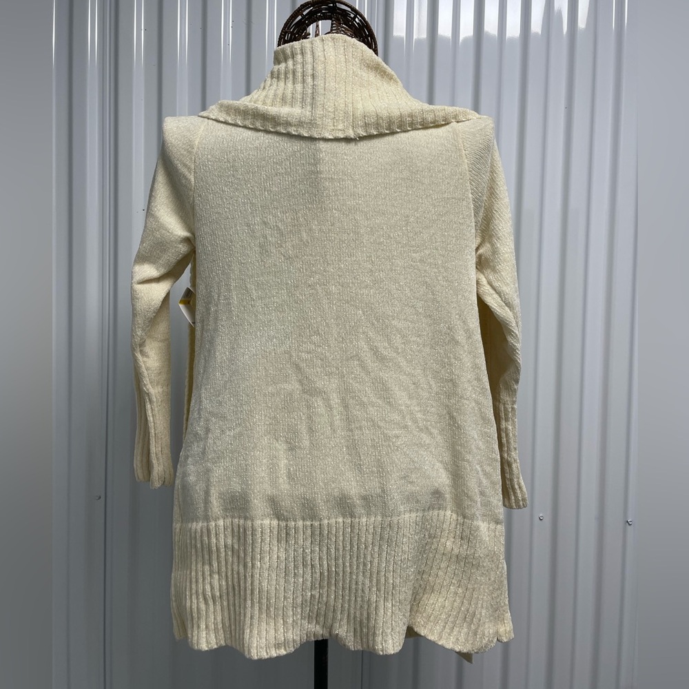 NWT $69 Seven7 Super Soft Cozy Chenille Cardigan Sweater Antique White size Med - Picture 11 of 16